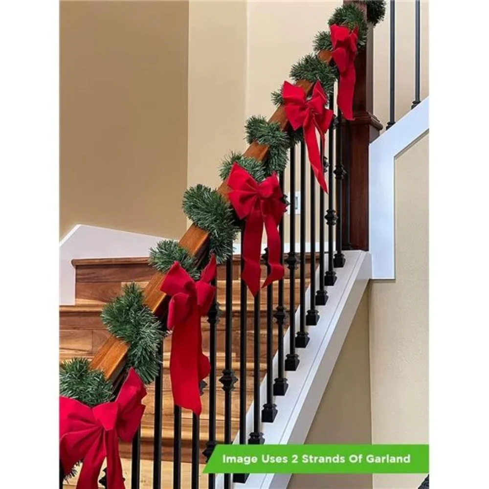 50 Foot Christmas Garland for Christmas Decorations, Green Non-Lit Soft Decor